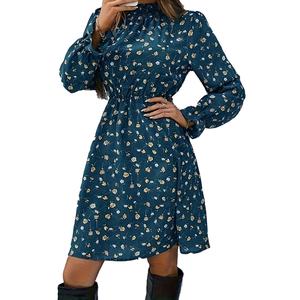 Vestidos de Mujer al por Mayor, Personalizados, OEM, de Alta Calidad, Moda de Primavera y Otoño, Estampado Floral, Manga Larga, Mini Vestidos - Product Image 3