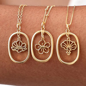 12 <span class=keywords><strong>naissance</strong></span> fleur collier ovale en acier inoxydable pendentif colliers pour femmes bijoux <span class=keywords><strong>naissance</strong></span> fleur charme collier pour femmes cadeaux - Product Image 1