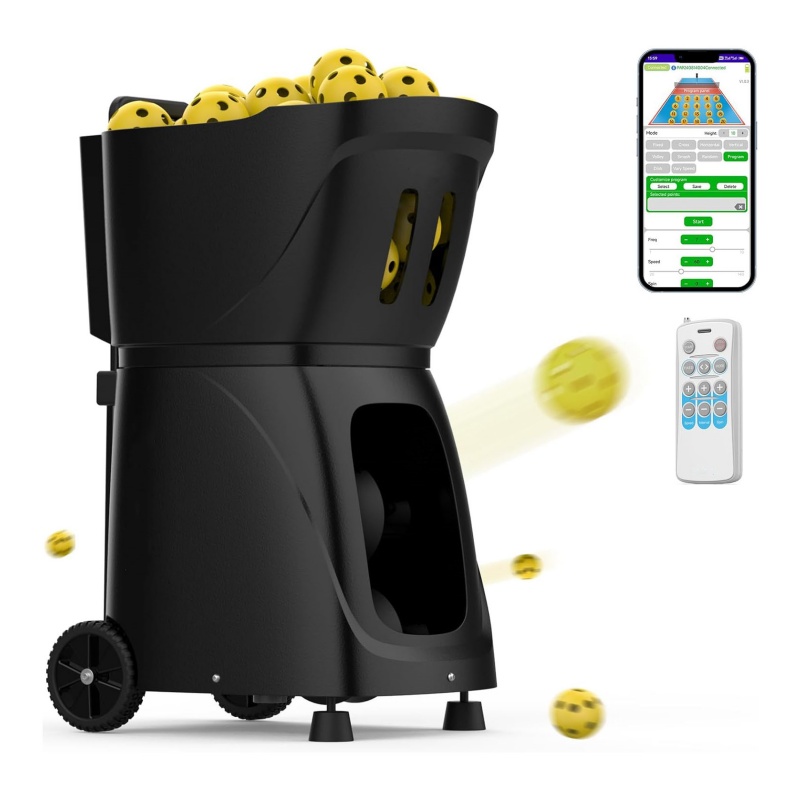 Auto Feed 10 Training Modes 85 Ball Capacity Suitable All Level Players Smart Pickleball Machine