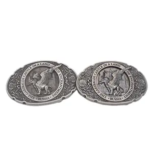 Russia custom antique belt buckle 3d metal belt custom buckle pin supplier