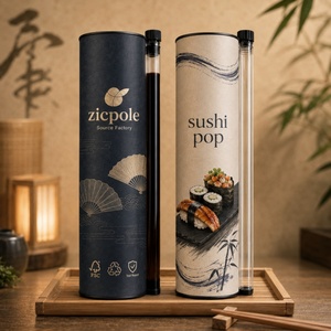 Envase Cilíndrico Personalizado ZICPOLE para Rollos de Sushi, Tubo Push-Up, Embalaje Ecológico para Llevar, Contenedor <span class=keywords><strong>Gourmet</strong></span> para Bento Japonés - Product Image 1