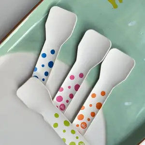 Cucchiaio di carta usa e getta biodegradabile ecologico posate cucchiaio per gelato Yogurt e Dessert Mini cucchiaio di carta