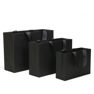 Bolsa de Papel Kraft con Asa, Bolsa de Compras para Llevar, Bolsa de Papel Kraft para Ropa, Bolsa de Papel Negra Gruesa con Asa - Product Image 4