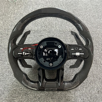 Volant en alcantara et fibre de carbone pour Mercedes Benz W204 W205 W213 W222 C63 E63 S63 G63 avec palettes de changement de vitesse LED et volant LED