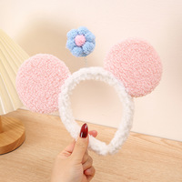 Bande de cheveux d'oreille de fleur de dessin animé Mickey Style coréen nouveau nœud chapeaux bandeau d'oreille d'ours-en Stock pour la scène Performance porter