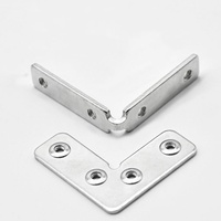 Support d'angle moderne en acier argenté, design détachable, pour fixation de cadre de porte d'angle droit pour porte de placard