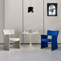 Sillón minimalista italiano para salón de belleza, mesa de negociación y combinación de sillas, sofá individual para hotel y ocio.