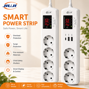 Multiprise de protection pour climatiseur JIUJI 16A 3200W avec protection automatique contre les surtensions et les sous-tensions, cordon d'extension, prise CE - Product Image 1