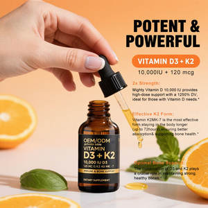Toptan OEM sağlık takviyesi çin üretici toptan OEM özel etiket <span class=keywords><strong>Vitamin</strong></span> D3 K2 10000iu MK7 sıvı damla - Product Image 4