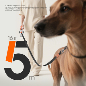 Nueva correa de perro retráctil reflectante con luz básica/<span class=keywords><strong>LED</strong></span> de 16 pies para razas pequeñas y medianas - Product Image 2