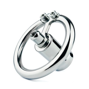 FRRK Negative Chastity Lock with Pink <b>Dildo</b> for Men New Creative Combination Cock Cage Stainless Steel Penis Rings BDSM Sex Toys - Product Image 2