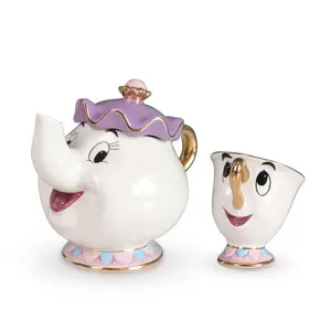 Hete Verkoop Nieuwe Bruiloft Bedankjes Schoonheid En Het Beest Mrs. Potts Chip Theepot & Cup Set Theepot Mok