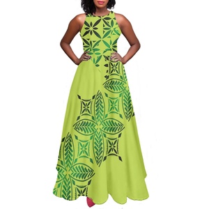 Abiti Muumuu hawaiani <span class=keywords><strong>abbigliamento</strong></span> donna tribale polinesiano samoano Pink Tapa Flower Print personalizza la tua immagine abito altalena donna - Product Image 5