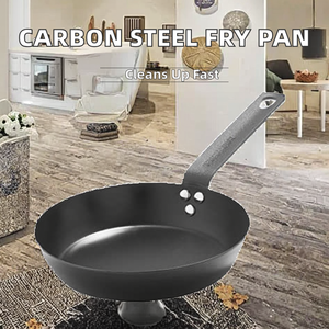 Sartén de Acero al Carbono Pre-sazonada al por Mayor, Diseño Coreano Negro, Capacidad de 1-2L, Apta para Gas e Inducción - Product Image 2