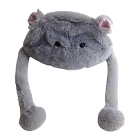 Chapeaux à tête d'animal en peluche mignon OEM/ODM Chapeaux d'hiver en peluche pour enfants cochon lion ours tigre
