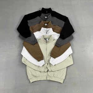 Sudadera con capucha de corte holgado personalizado, 410 g/m², con cremallera YKK, forro polar cepillado, cuello alto, estampado DTG y bordado, de peso pesado para hombre. - Product Image 1