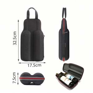Custom PU Leather Wine Gift Bag Champagne Carrier Storage Case Shockproof Wine Cooler Bag EVA Wine Bottle Travel <b>Suitcase</b> - Product Image 4