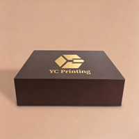 Boîte cadeau pliable en carton rigide noir mat de luxe avec logo personnalisé de qualité supérieure, fermeture magnétique, vide