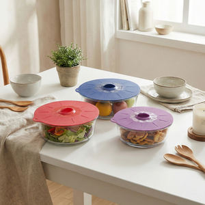 Tapas Redondas <span class=keywords><strong>de</strong></span> <span class=keywords><strong>Silicona</strong></span> para Almacenamiento <span class=keywords><strong>de</strong></span> Alimentos, Tapas Reutilizables para Tazones, Aptas para Microondas, <span class=keywords><strong>Silicona</strong></span> <span class=keywords><strong>de</strong></span> Grado Alimenticio LFGB - Product Image 1