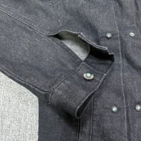 Veste en jean rétro pour homme, style hip-hop tendance, avec boucle avion heavy metal, coupe courte plissée, 100 % coton