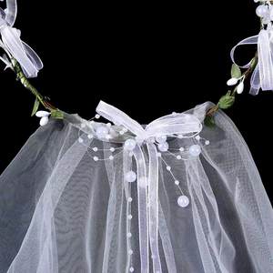 Nouveau blanc tête <span class=keywords><strong>de</strong></span> fleur couronne <span class=keywords><strong>mariée</strong></span> <span class=keywords><strong>diadème</strong></span> voiles bandeau floral <span class=keywords><strong>mariée</strong></span> fleur couronne <span class=keywords><strong>voile</strong></span> - Product Image 2