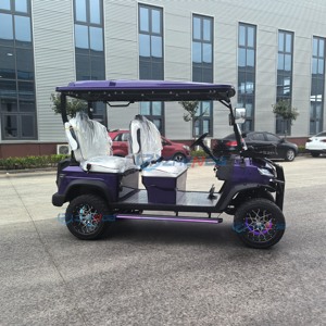 Voitures de golf électriques 4 places à prix abordables, buggy à vendre à bas prix, voiturette de golf à grandes roues violettes éclairées, chariot de golf au lithium - Product Image 6