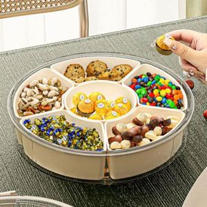 Large Capacity 6-Point Kitchen Fruit Tray Dried Fruits Candies Outdoor <b>Party</b> Rotating Eco-Friendly Minimalist Detachable Plastic - Product Image 3