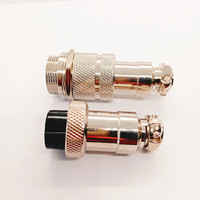 Conector Circular de Aviación de Alta Calidad, Serie GX20, Conector Macho y Hembra de 2 Pines con Abrazaderas para Cables en Ambos Extremos