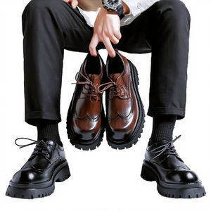 Zapatos de Vestir para Hombre, con Suela Gruesa, Impermeables, que Aumentan la Altura 4 cm, de Buena Calidad, con Cordones, Duraderos, para Primavera y Verano - Product Image 3