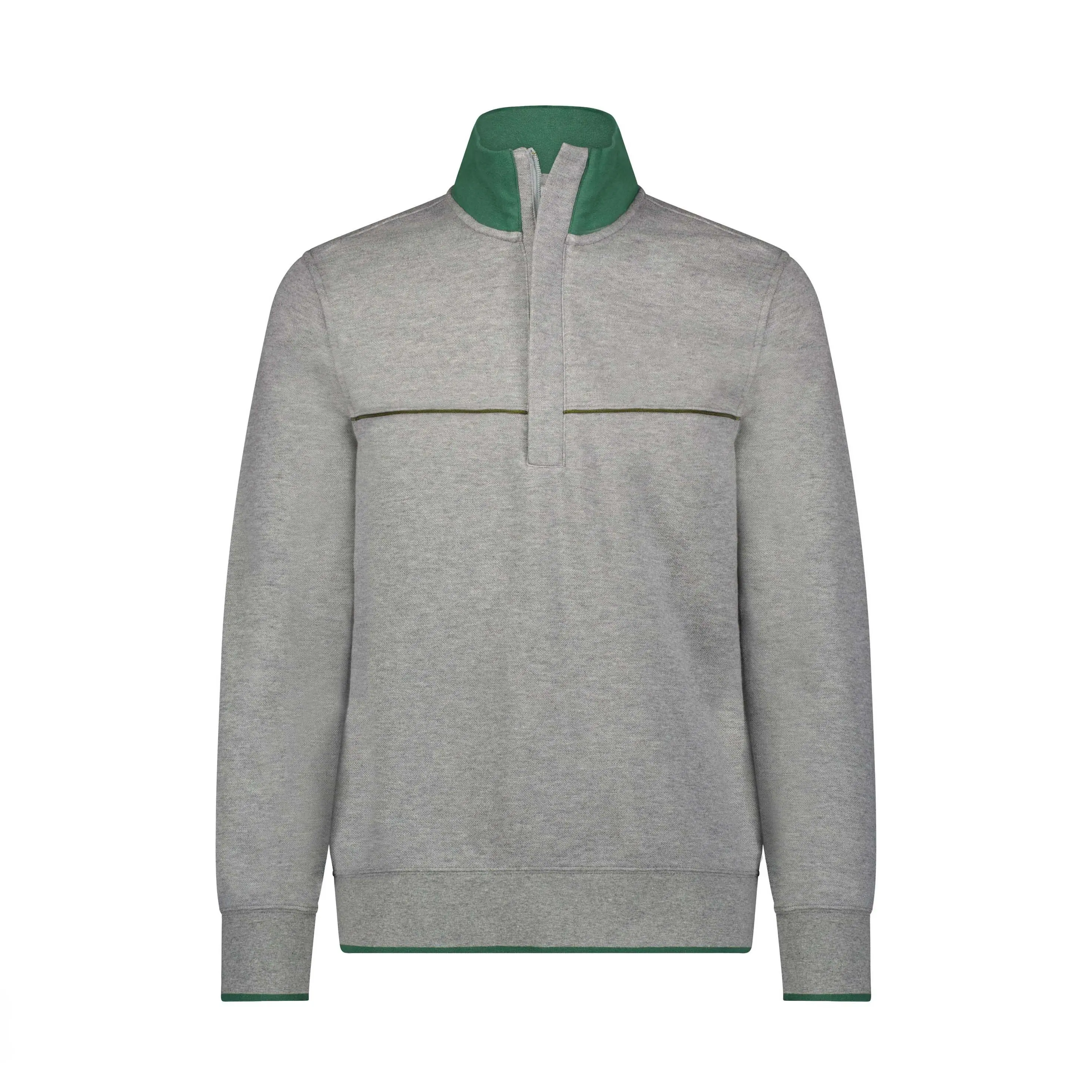 Custom Made High Quality Mens Half Zip Stand Collar Regular Fit Plain Pullover Hoodies Sweatshirt