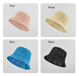 Usine nouveau chapeau seau au <span class=keywords><strong>Crochet</strong></span> fait main grand bord feuille-fleur décontracté parasol quotidien pour voyage plage cyclisme pour l'extérieur - Product Image 6