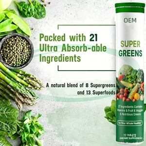 OEM Organic Supplement Green Superfood Super Green Daily Fruit and Vegetable Multivitamin Super Greens Effervescent <b>Tablets</b> - Product Image 2