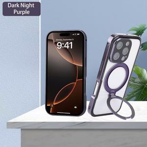 2026 Hot Selling High Quality Aluminum Metal Frame Clear Case Magnetic Wireless Charging Shockproof <b>Holder</b> 6 Colors <b>Phone</b> Case - Product Image 6
