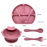 Nouvel ensemble cuillère et bol à ventouse robuste en silicone jaune de qualité alimentaire, écologique et non toxique, pour bébé, avec bavoir d'alimentation – Collection 2022