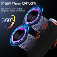 Speaker Portabel Nirkabel Ppro4 20W HIFI Bass Outdoor Lampu RGB Kolom Suara Stereo Pemutar Musik untuk Pesta di Rumah Dengan FM