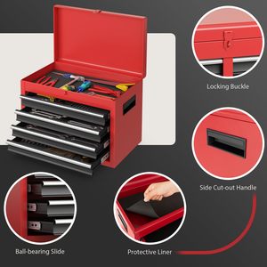 Armoire à outils roulante à 5 tiroirs avec étagère supérieure et roulettes pour <span class=keywords><strong>garage</strong></span> et atelier - Product Image 5
