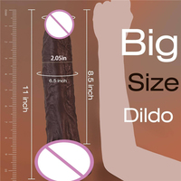 Dildo de Silicona Líquida Negro de 11 Pulgadas, Súper Largo, con Fuerte Ventosa, Masturbador Realista para Mujeres, Juguetes Sexuales