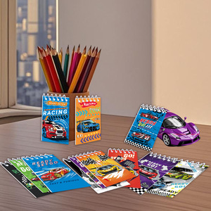 Racing Themed Spiral <b>Notebook</b> Mini Portable Student Diary Note Pad <b>Set</b> 12Pcs Colorful Car Design - Product Image 1
