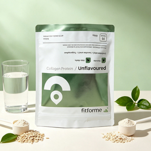 Sachet Doypack Personnalisé Imprimé avec Fermeture Éclair, Emballage Alimentaire en Feuille Métallique pour 500g de Poudre de Collagène Protéiné - Product Image 3