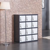 Armoire de rangement en acier à 12 compartiments, casier métallique pour employés avec serrure à clé pour bureau et dortoir