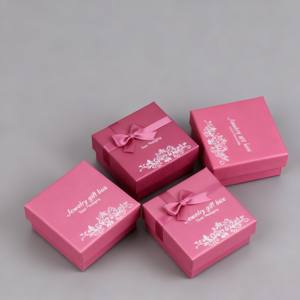 Individuelles Logo Kleine Schmuck-Geschenkbox <span class=keywords><strong>2</strong></span>-teilig Basis und Deckel Papierbox für Ringe Ohrringe Halsketten Luxus-Schmuckaufbewahrungsboxen - Product Image 4