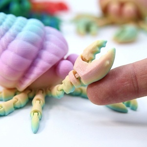 Cangrejo ermitaño de ojos grandes impreso en 3D, figura totalmente articulada, adorno decorativo encantador, juguete para niños y regalo de cumpleaños - Product Image 3