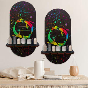 Étagère murale <span class=keywords><strong>en</strong></span> bois et porte-bijoux <span class=keywords><strong>de</strong></span> style bohème avec bougeoir - Cadeau <span class=keywords><strong>de</strong></span> Pâques et <span class=keywords><strong>de</strong></span> remise <span class=keywords><strong>de</strong></span> diplôme - Product Image 4