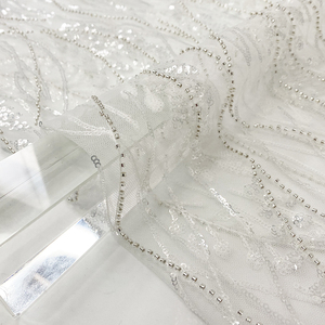 Harvest High Quality Purple <strong>Sequin</strong> <strong>Net</strong> Embroidery French Tulle African Lace <strong>Fabric</strong> with Beads and <strong>Sequin</strong> - Product Image 4