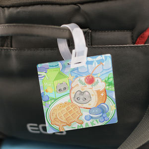 Carte acrylique miroir écologique étiquette cadeau personnalisé Anime étiquette de bagage fleur acrylique étiquette à paillettes - Product Image 1