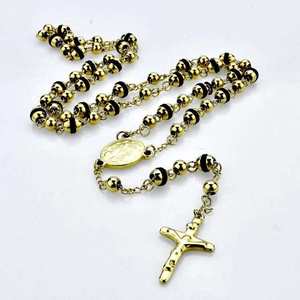 BMZ 316L plaqué IP en or véritable 75cm pièce <span class=keywords><strong>de</strong></span> jésus <span class=keywords><strong>croix</strong></span> en or pendentif collier chapelet jésus collier 50cm collier <span class=keywords><strong>croix</strong></span> - Product Image 2