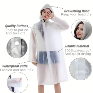 <span class=keywords><strong>Impermeabile</strong></span> per Ragazze Donne Uomini Riutilizzabile Traspirante in Materiale Plastico per Escursionismo Ciclismo Campeggio Viaggi - Product Image 5
