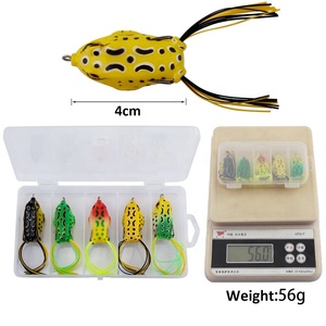 Señuelos blandos: Set de 5 ranas con barba en caja, señuelo de pesca de superficie de gel de sílice, cebo artificial - Product Image 5