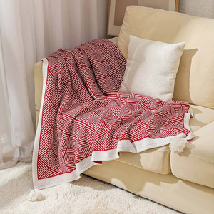 Vente chaude <span class=keywords><strong>pas</strong></span> <span class=keywords><strong>cher</strong></span> chaud décontracté concepteur Style bohème décor à la maison créatif motif géométrique couverture en tricot pour dormir sieste - Product Image 1
