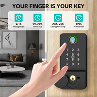 Cerradura Inteligente para Puertas de Acero Inoxidable/Aluminio con Aplicación Tuya, Código Antiespía en la Nube, Contraseña, Llave, Seguridad de Grado A
